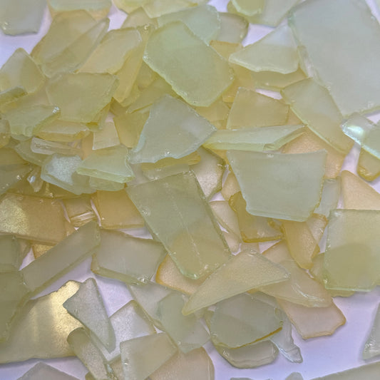 Yellow Sea Glass, Broken Tumbled Glass for Art & Crafting Projects, Yellow Sea Glass