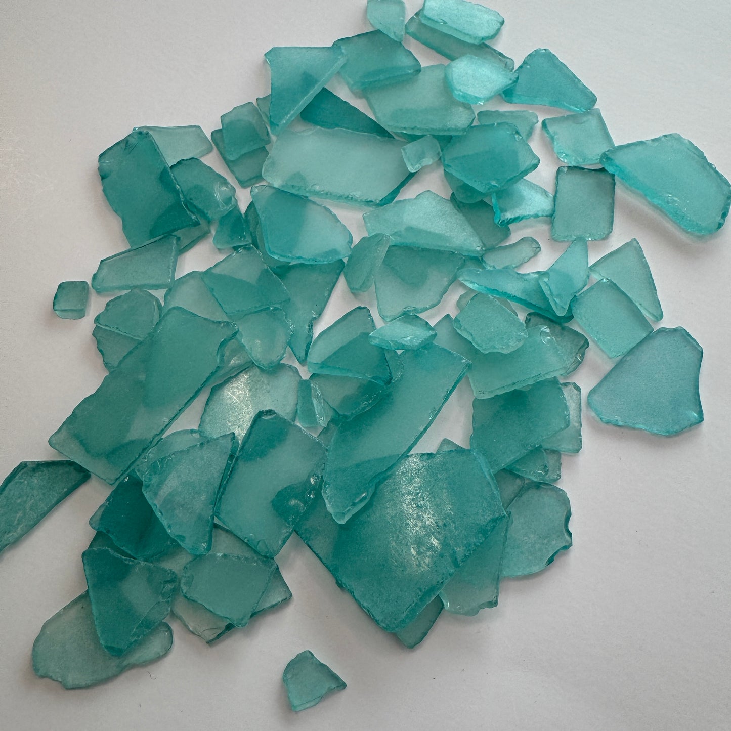 Aqua Sea Glass, Broken Tumbled Glass for Art & Crafting Projects, Aqua Sea Glass