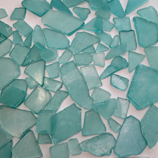 Aqua Sea Glass, Broken Tumbled Glass for Art & Crafting Projects, Aqua Sea Glass